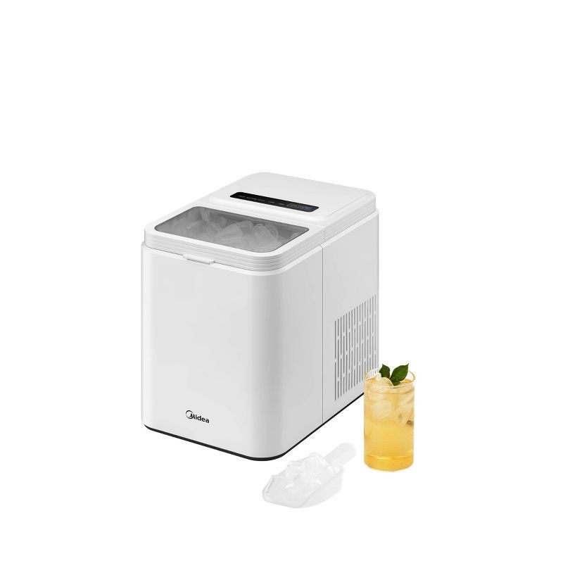slide 3 of 10, Midea Ice Maker Countertop, Bullet Ice, 26 lbs Daily Production, 2 Ice Sizes, White, 26 lb