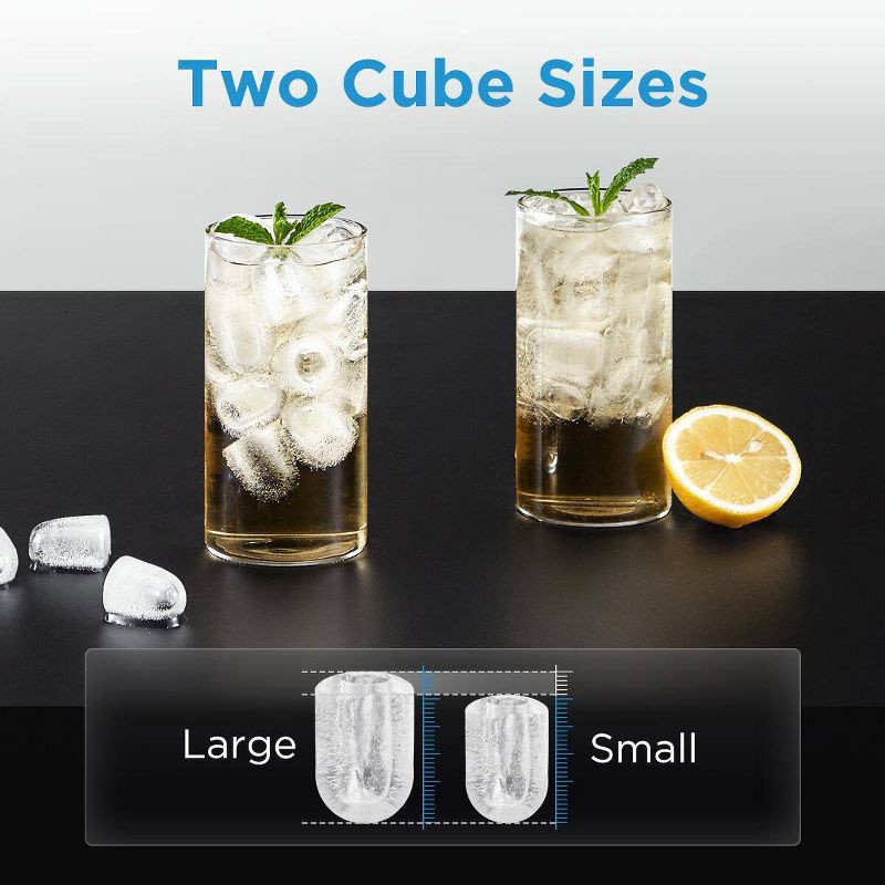 slide 4 of 10, Midea Ice Maker Countertop, Bullet Ice, 26 lbs Daily Production, 2 Ice Sizes, White, 26 lb