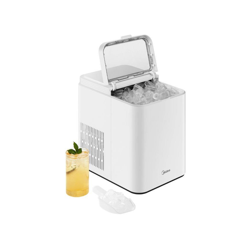 slide 5 of 10, Midea Ice Maker Countertop, Bullet Ice, 26 lbs Daily Production, 2 Ice Sizes, White, 26 lb