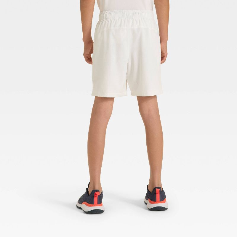 slide 2 of 3, Boys' Textured Woven Shorts - All In Motion™ White M, 1 ct