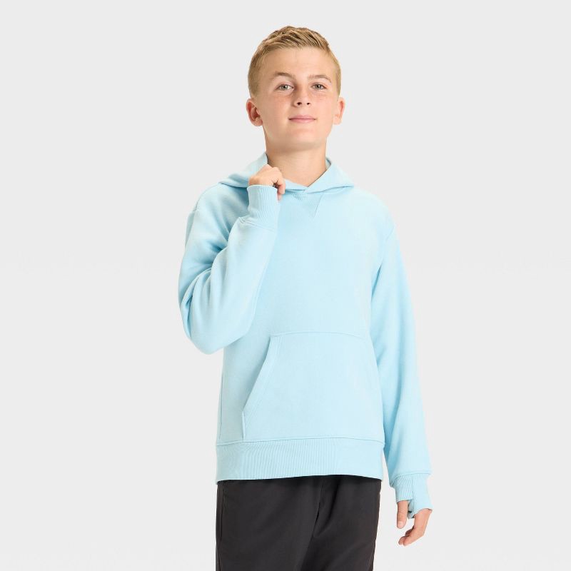 slide 1 of 3, Boys' Active Comfort Fleece Pullover Hoodie - All In Motion™ Sky Blue XS, 1 ct