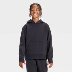 Boys' Active Comfort Fleece Hoodie Sweatshirt - All In Motion™ Black M