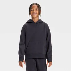 Boys' Active Comfort Fleece Hoodie Sweatshirt - All In Motion™ Black XL