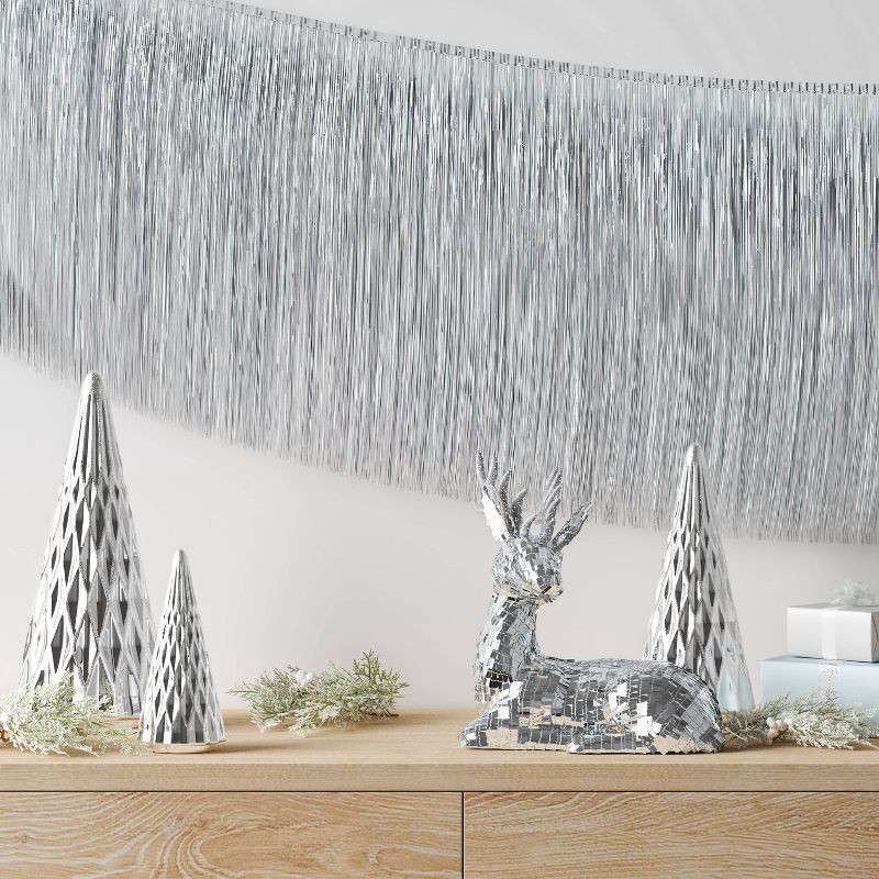 slide 2 of 3, 6' Christmas Iridescent Tinsel Fringe Garland - Wondershop™, 1 ct
