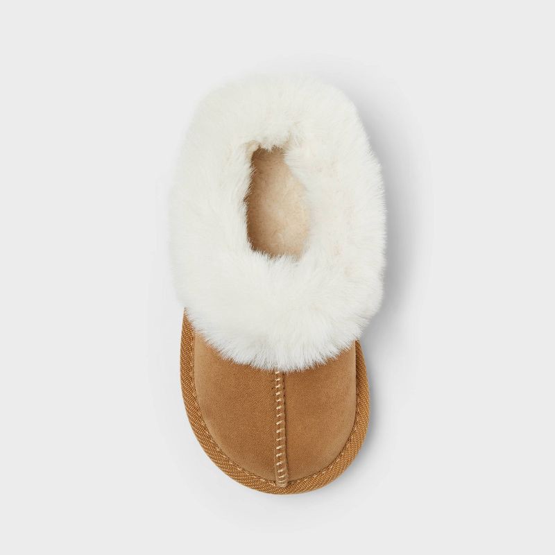 slide 3 of 4, Toddler Piper Faux Fur Cuff Scuff Slippers - Cat & Jack™ Brown 6, 1 ct