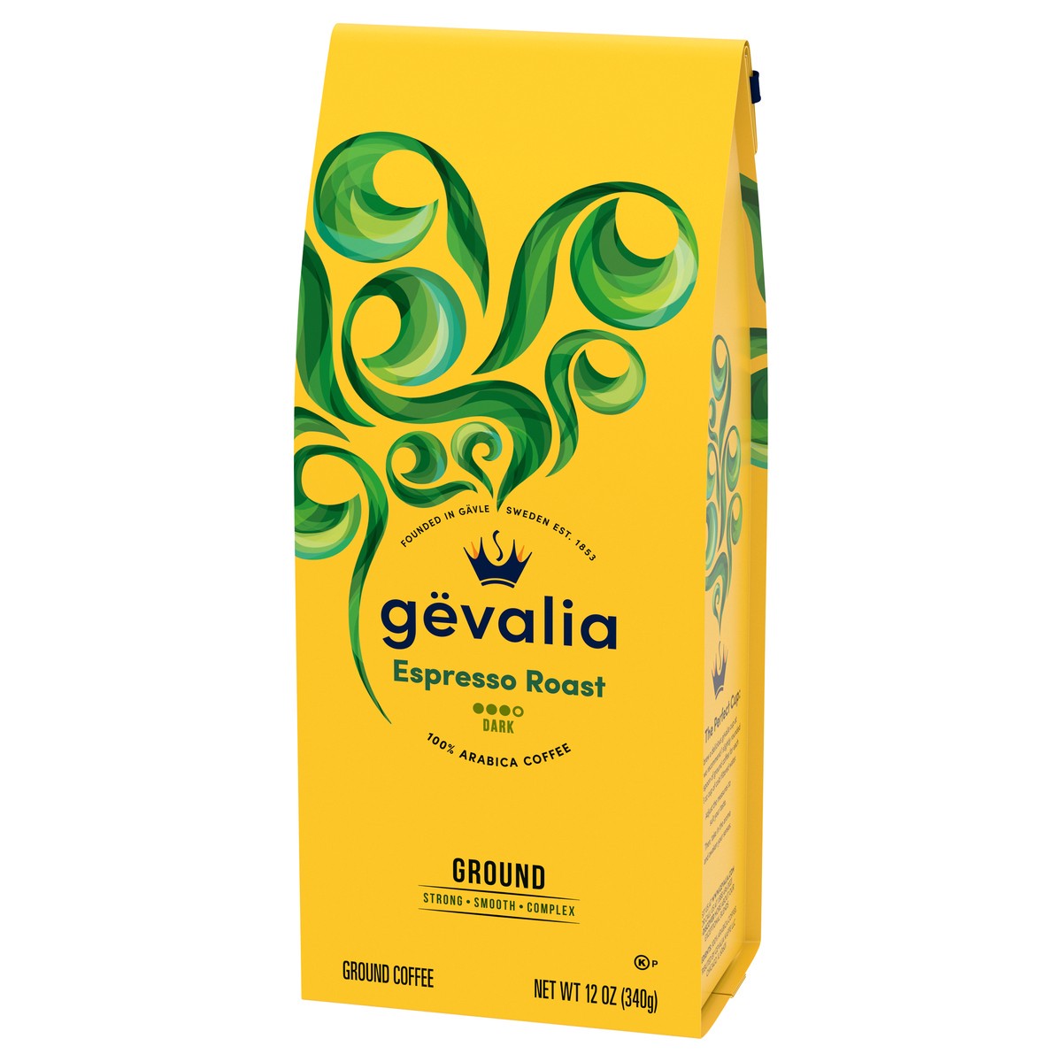 slide 5 of 9, Gevalia Espresso Dark Roast Ground Coffee, 12 oz