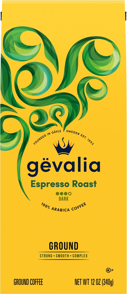 slide 8 of 9, Gevalia Espresso Dark Roast Ground Coffee, 12 oz