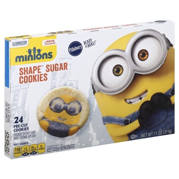 slide 1 of 1, Pillsbury Ready To Bake! Minions Shape Sugar Cookies, 24 ct