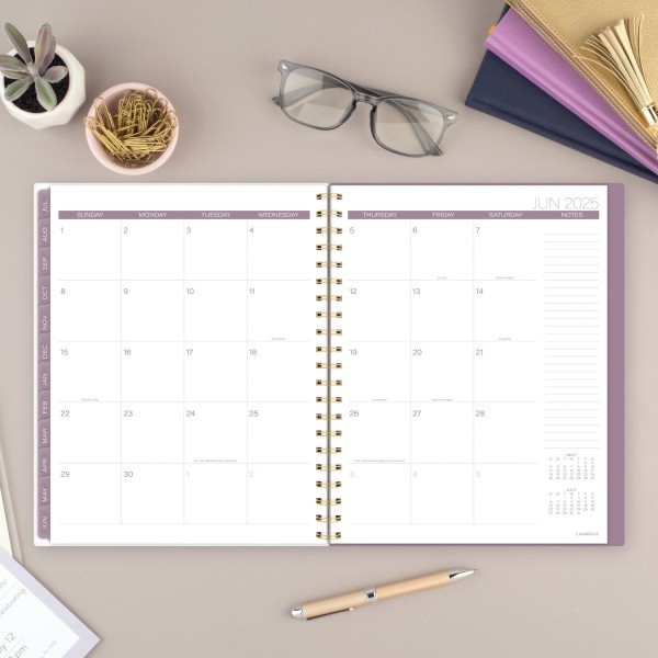 slide 3 of 10, 2024-2025 Cambridge Eclipse Academic Weekly/Monthly Planner, 8-1/2"" X 11"", Purple, July 2024 To June 2025, 1711-905A, 1 ct