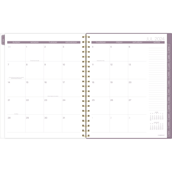 slide 4 of 10, 2024-2025 Cambridge Eclipse Academic Weekly/Monthly Planner, 8-1/2"" X 11"", Purple, July 2024 To June 2025, 1711-905A, 1 ct