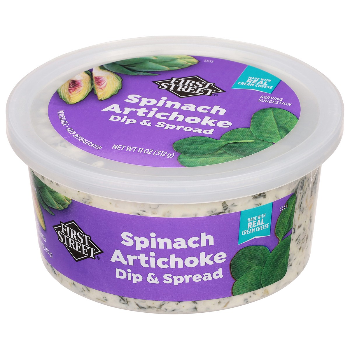 slide 2 of 4, First Street Spinach Artchke Dip & Spread, 11 oz