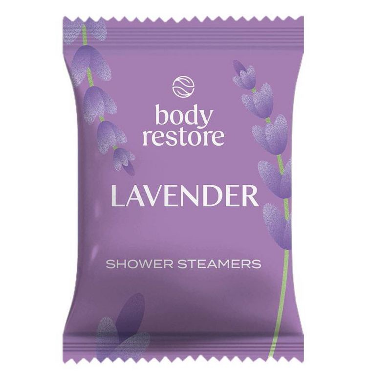 slide 2 of 7, Body Restore Shower Steamers with 100% Natural Essential Oil - Lavender - 2oz/2ct, 2 ct; 2 oz