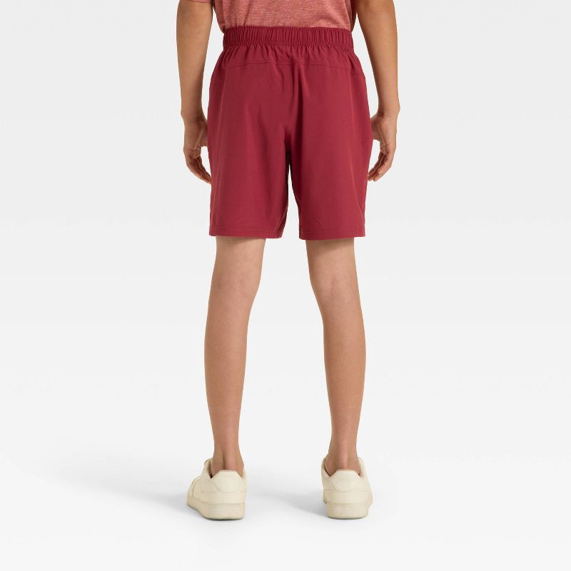 slide 2 of 3, Boys' Active Light Woven Shorts - All In Motion™ Dark Red S, 1 ct