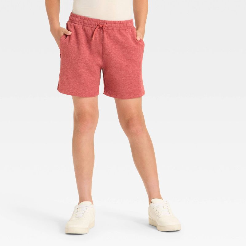 slide 1 of 3, Boys' Mesh Spacer Shorts - All In Motion™ Dark Red S, 1 ct