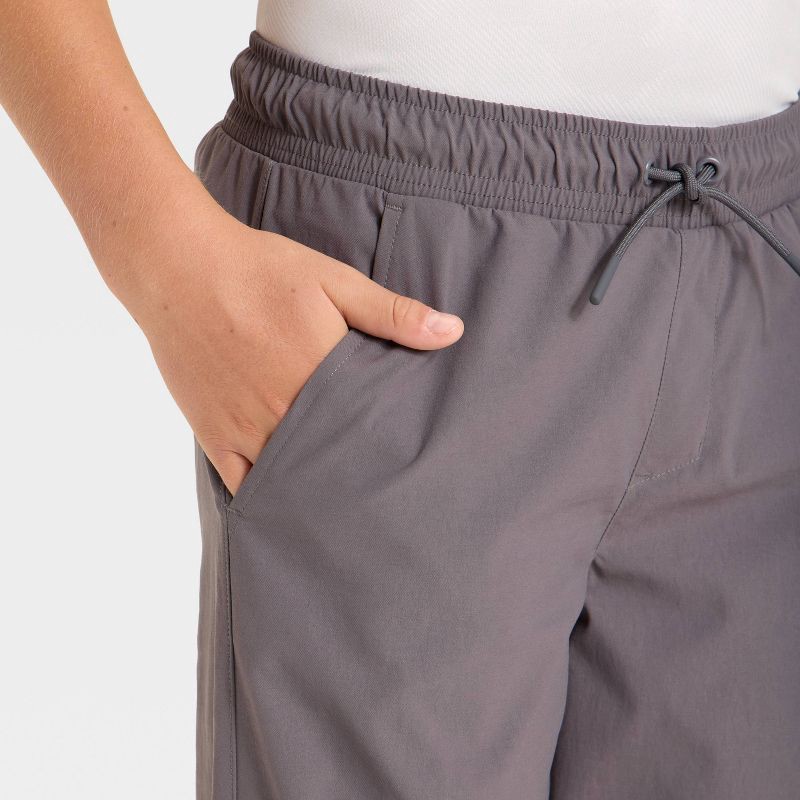 slide 3 of 3, Boys' Twill Straight Leg Pants - All In Motion™ Gray XS, 1 ct