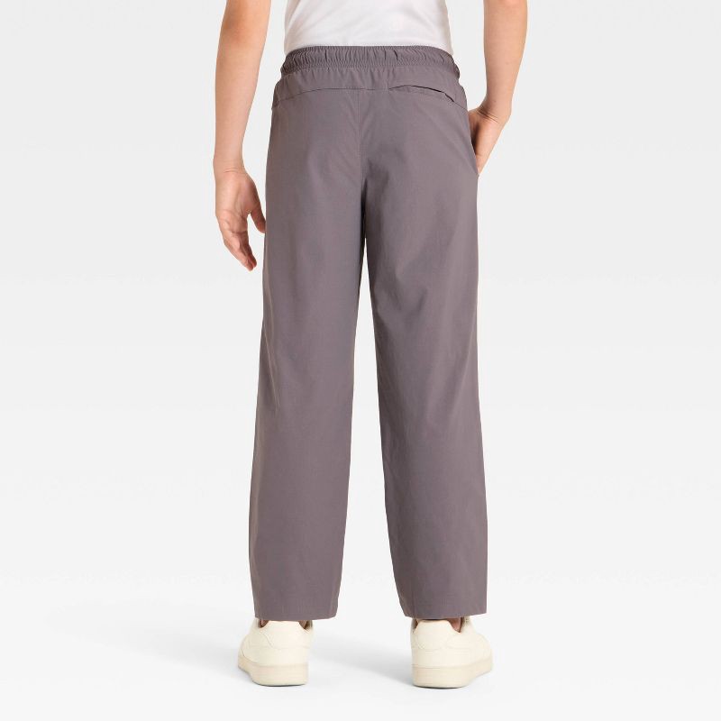 slide 2 of 3, Boys' Twill Straight Leg Pants - All In Motion™ Gray M, 1 ct