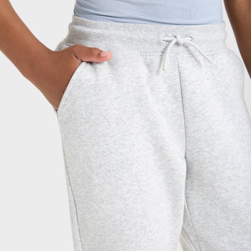slide 3 of 3, Boys' Active Comfort Fleece Jogger Sweatpants - All In Motion™ Heather Gray S, 1 ct