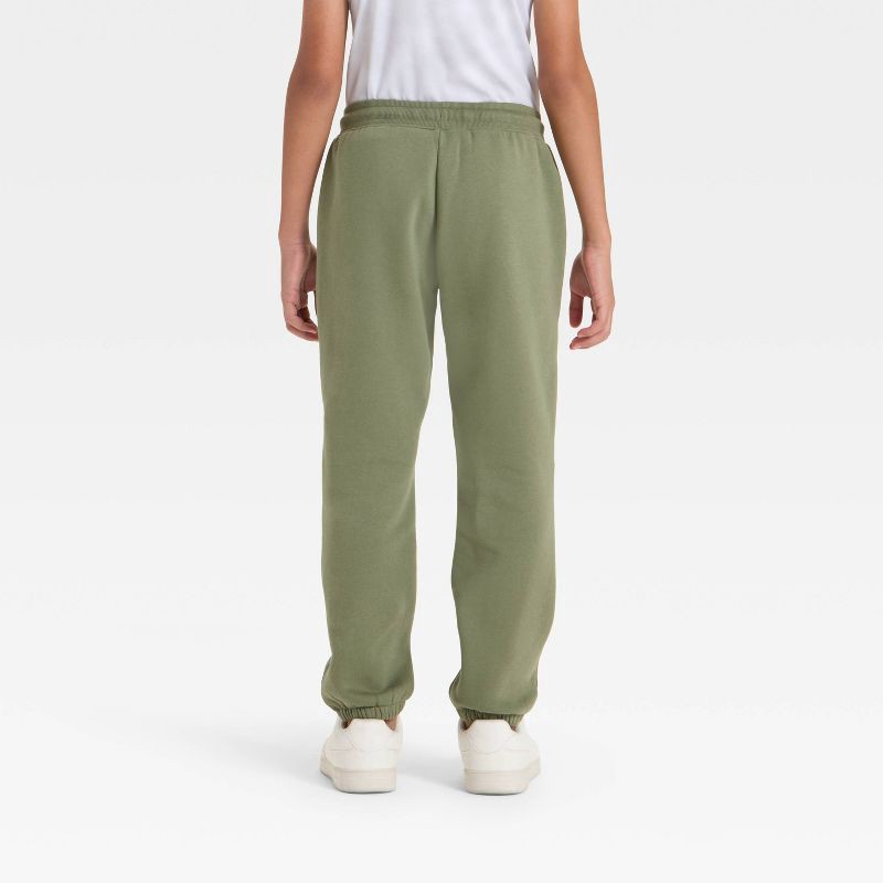 slide 2 of 3, Boys' Active Comfort Fleece Jogger Sweatpants - All In Motion™ Olive Green S, 1 ct