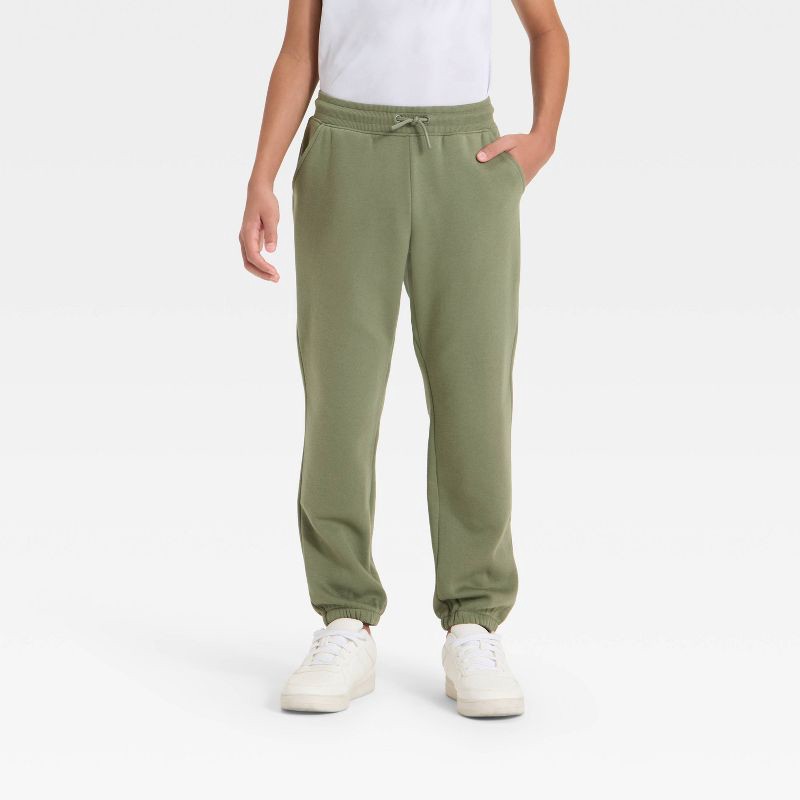 slide 1 of 3, Boys' Active Comfort Jogger Pants - All In Motion™ Olive Green M, 1 ct