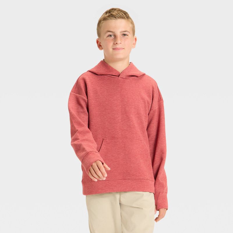 slide 1 of 3, Boys' Spacer Pullover Hoodie Sweatshirt - All In Motion™ Red L, 1 ct