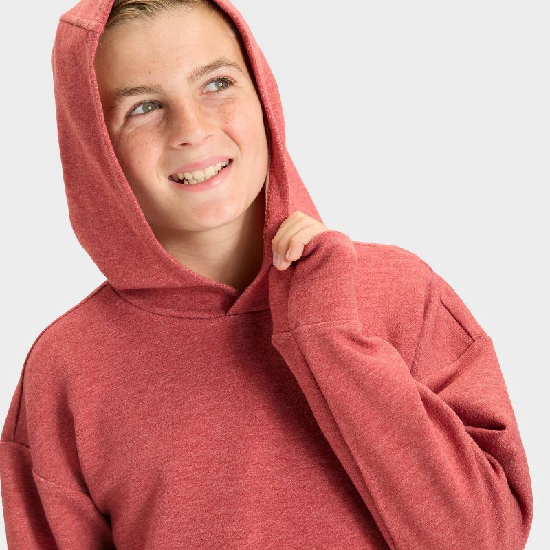slide 3 of 3, Boys' Spacer Pullover Hoodie Sweatshirt - All In Motion™ Red XL, 1 ct