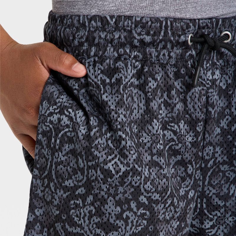 slide 3 of 3, Boys' Printed Mesh Shorts - All In Motion™ Black L, 1 ct
