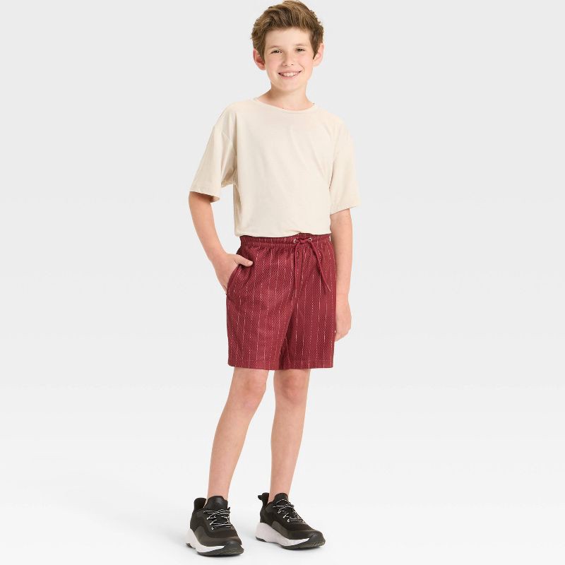 slide 3 of 3, Boys' Printed Mesh Shorts - All In Motion™ Red L, 1 ct