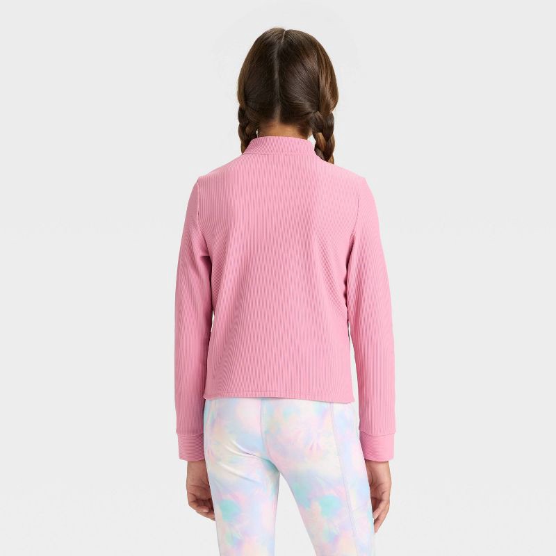 slide 2 of 3, Girls' Cozy Knit Jacket - All In Motion™ Pink S, 1 ct