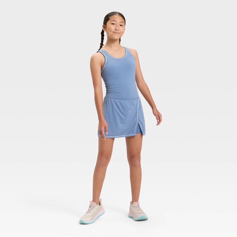 slide 3 of 3, Girls' Everyday Soft Tank Top - All In Motion™ Slate Blue M, 1 ct