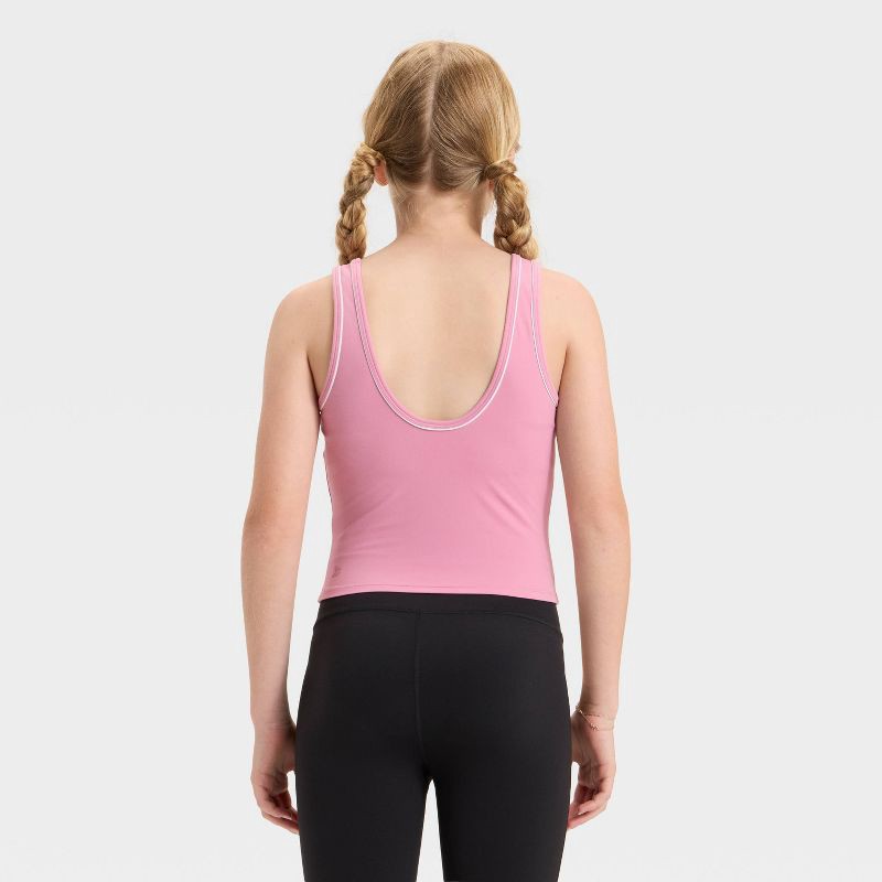 slide 2 of 3, Girls' Everyday Soft Tank Top - All In Motion™ Rose Pink XS, 1 ct