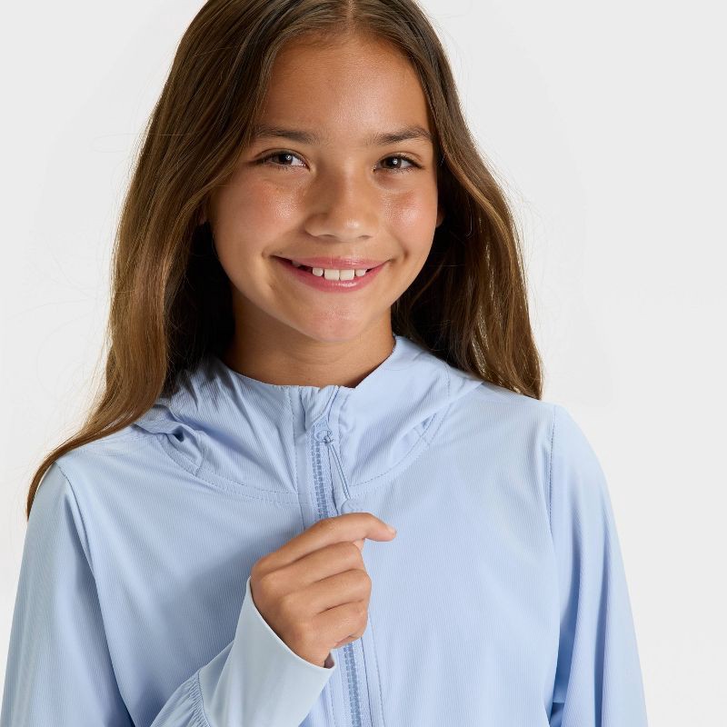 slide 3 of 3, Girls' Woven Jacket - All In Motion™ Sky Blue XL, 1 ct