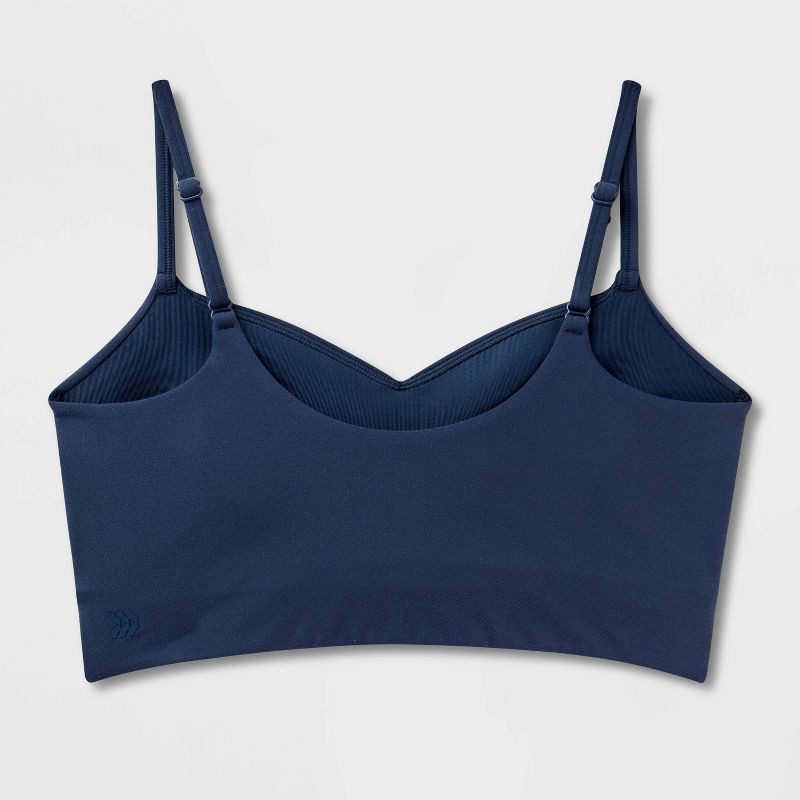 slide 2 of 2, Women's Everyday Soft Light Support Ruched Sports Bra - All In Motion™ Navy Blue XL, 1 ct