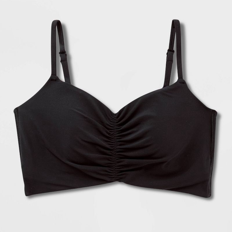 slide 1 of 2, Women's Everyday Soft Light Support Ruched Sports Bra - All In Motion™ Black XXL, 1 ct
