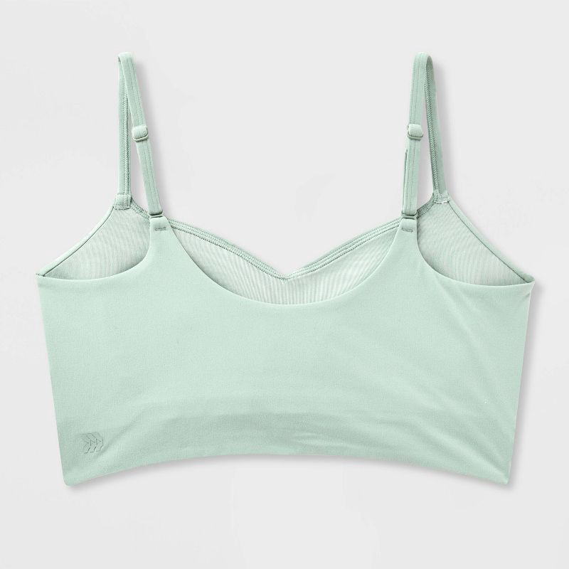 slide 2 of 2, Women's Everyday Soft Light Support Ruched Sports Bra - All In Motion™ Sage Green L, 1 ct