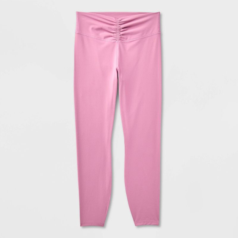 slide 1 of 2, Women's Everyday Soft High-Rise 7/8 Ruched Leggings - All In Motion™ Mauve XS, 1 ct