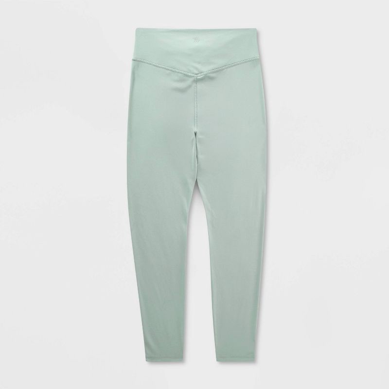 slide 2 of 2, Women's Everyday Soft High-Rise 7/8 Ruched Leggings - All In Motion™ Sage Green M, 1 ct