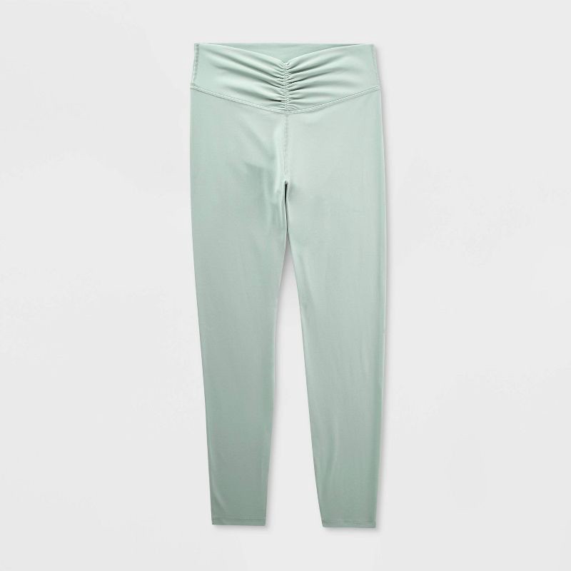 slide 1 of 2, Women's Everyday Soft High-Rise 7/8 Ruched Leggings - All In Motion™ Sage Green M, 1 ct