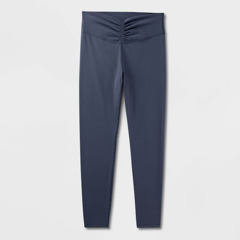 slide 1 of 2, Women's Everyday Soft High-Rise 7/8 Ruched Leggings - All In Motion™ Navy Blue XXL, 1 ct