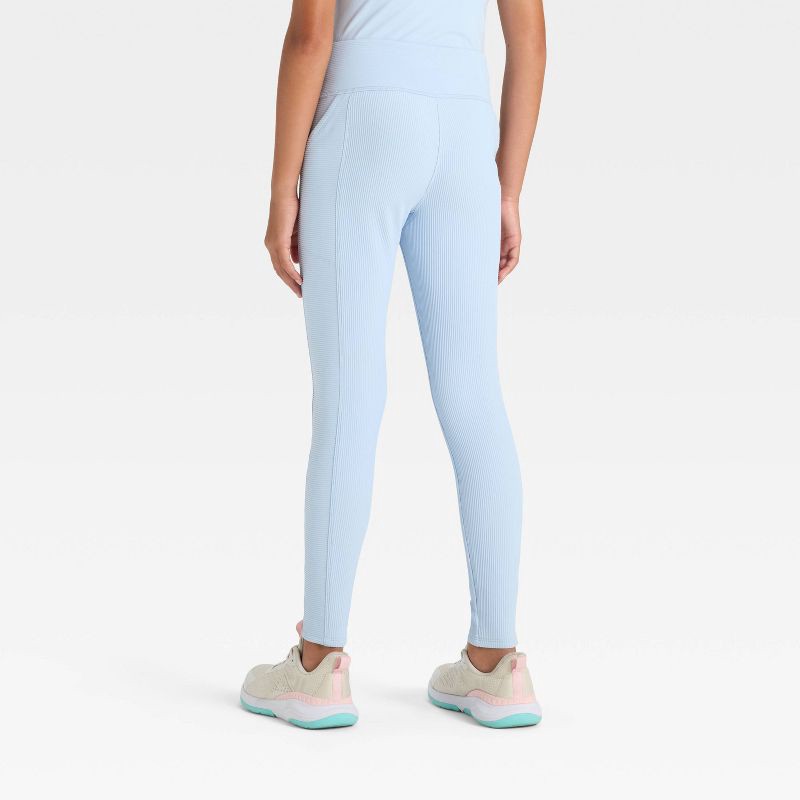 slide 2 of 3, Girls' Cozy Leggings - All In Motion™ Blue L, 1 ct