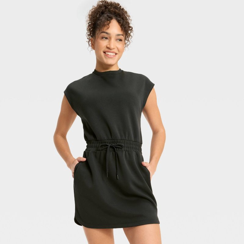 slide 3 of 5, Women's Airy Sleek Dress - All In Motion™ Black Onyx L, 1 ct