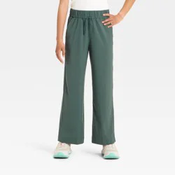 Girls' Active Light Wide Leg Pants - All In Motion™ Dark Green S