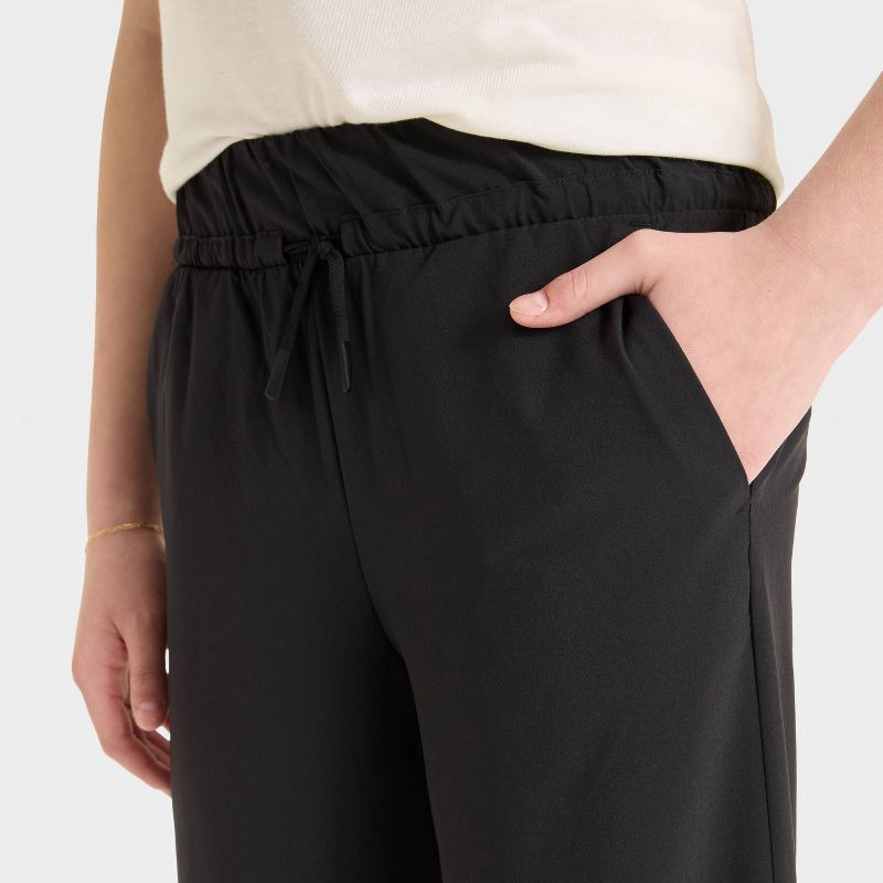 slide 3 of 3, Girls' Active Light Wide Leg Pants - All In Motion™ Black XL, 1 ct