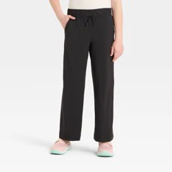 Girls' Active Light Wide Leg Pants - All In Motion™ Black L