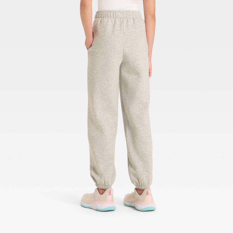 slide 2 of 3, Girls' Active Comfort Fleece Jogger Sweatpants - All In Motion™ Heather Gray XS, 1 ct