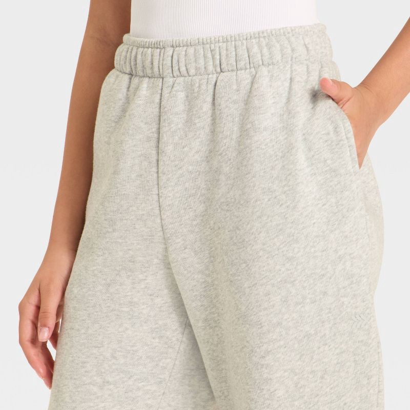 slide 3 of 3, Girls' Active Comfort Fleece Jogger Sweatpants - All In Motion™ Heather Gray XS, 1 ct