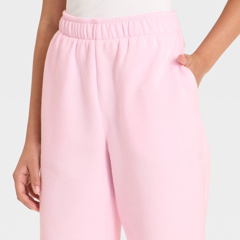 slide 3 of 3, Girls' Active Comfort Fleece Jogger Sweatpants - All In Motion™ Light Pink S, 1 ct