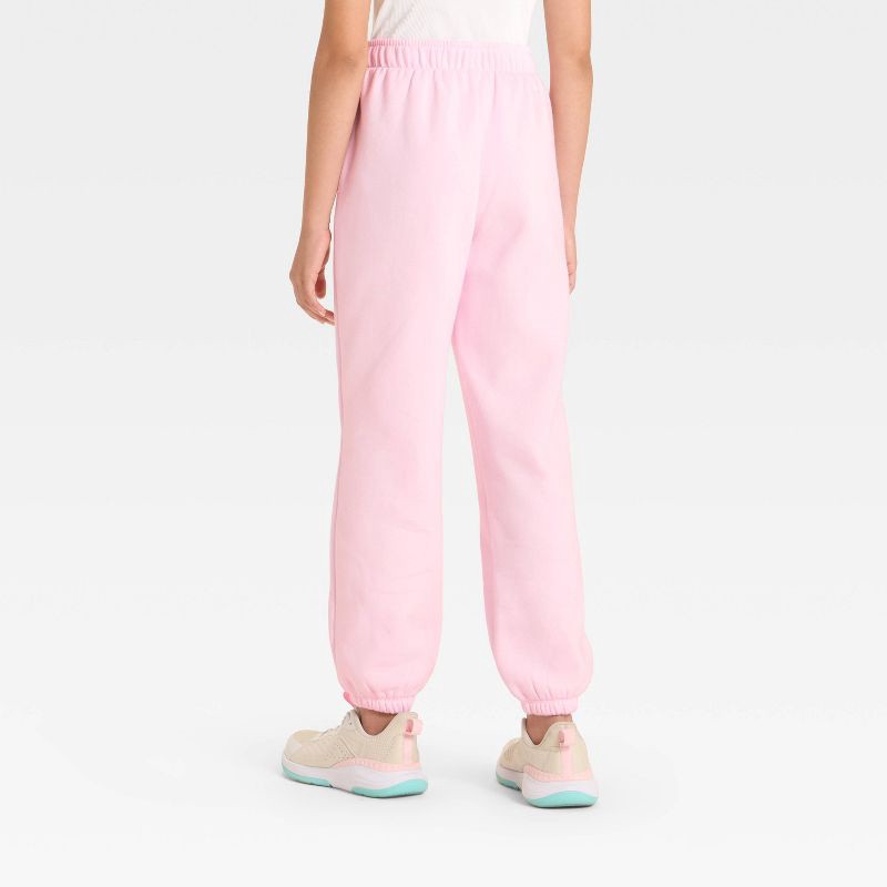 slide 3 of 3, Girls' Active Comfort Fleece Jogger Sweatpants - All In Motion™ Light Pink L, 1 ct