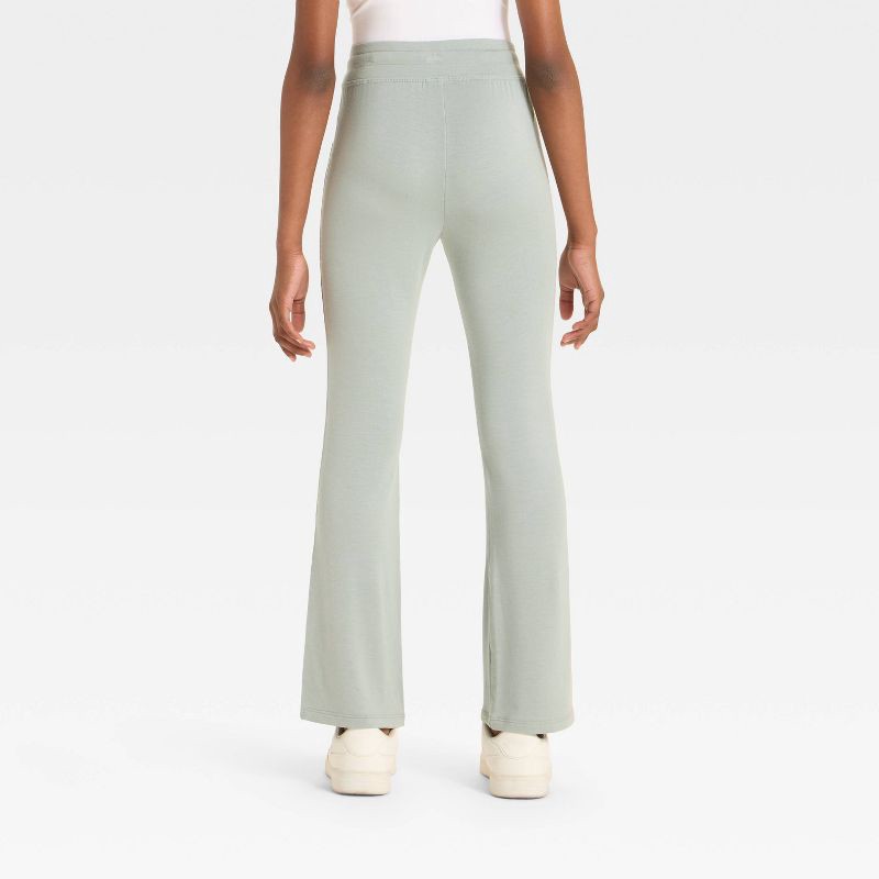slide 2 of 3, Girls' Modal French Terry Flare Pants - All In Motion™ Fern Green L, 1 ct
