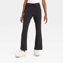 Girls' Modal French Terry Flare Pants - All In Motion™ Black M