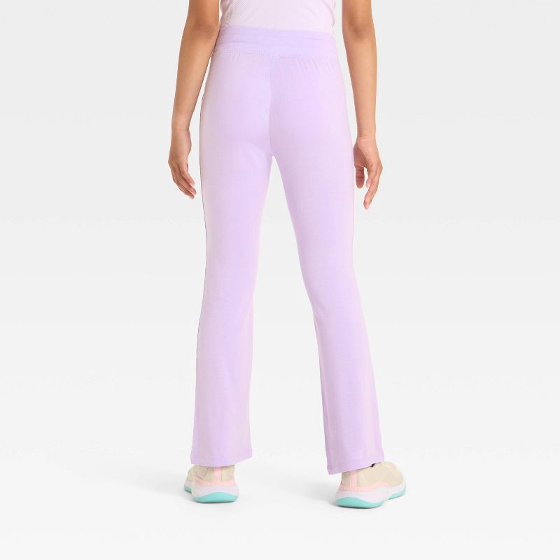 slide 2 of 3, Girls' Modal French Terry Flare Pants - All In Motion™ Lilac Purple S, 1 ct